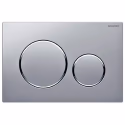 Plaque de commande, double touche Geberit Sigma 20, chromée mat laqué / chromée brillant GEBERIT ref: 115.882.JQ.1. Plaque et ...
