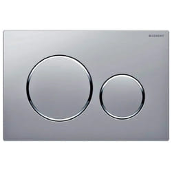 Geberit - Plaque de commande wc Sigma20 double touche, chromée mat laqué / chromée brillant.