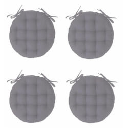 Atmosphera - Galette de chaise ronde - Lot de 4 - d 38 cm - Gris clair - Livraison gratuite