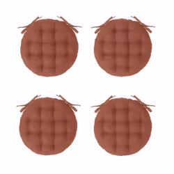 Galette de chaise ronde - Lot de 4 - D 40 cm - Marron terre cuite Lot de 4 galettes de chaise. Idéal pour les chaises dont l' ...