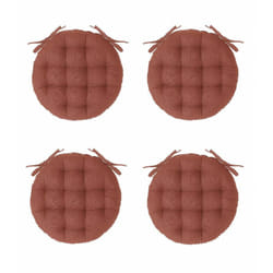 Atmosphera - Galette de chaise ronde - Lot de 4 - d 38 cm - Marron terre cuite - Livraison gratuite