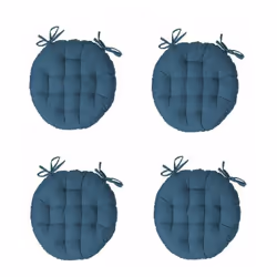Galette de chaise ronde - Lot de 4 - D 40 cm - Bleu canard Lot de 4 galettes de chaise. Idéal pour les chaises dont l'assise ...