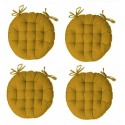 Galette de chaise ronde - Lot de 4 - d 38 cm - Jaune - Livraison gratuite