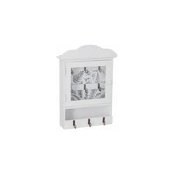 Atmosphera - Boite à clefs avec imprimé - l 20 cm x l 7,5 cm x h 28,5 cm - Blanc - Livraison gratuite