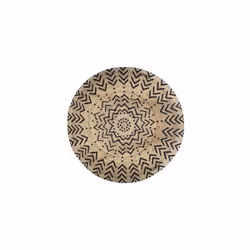 Tapis rond en jute - D 120 cm - Beige Ce tapis en jute de 120 cm de diamètre au imprimé noir en forme de flèche apportera une ...