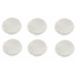 Atmosphera - Lot de 6 galettes de chaise imitation fausse fourrure - d 32 cm - Blanc - Livraison gratuite