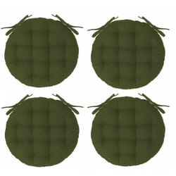 Lot de 4 galettes de chaise ronde - d 38 cm - Kaki - Livraison gratuite