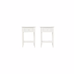 Composé d'un tiroir de rangement et d'une étagère. Structure en bois. Couleur : Blanc. Vendu en lot de 2. Matière : MDF. Prof ...