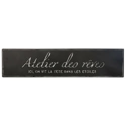 Décoration murale en métal Atelier des rêves - Noir - l 78,8 x p 0,8 x h 18,2 cm - Livraison gratuite