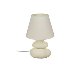 Atmosphera - Lampe 3 galets en céramique à poser 'Strie' - Blanc - h 30 x d 16,5 cm - Livraison gratuite