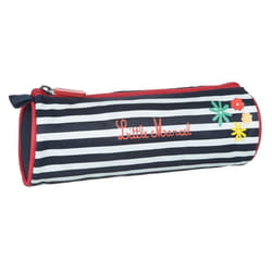 LITTLE MARCEL Trousse Ronde 1 Compartiment Bleu Marine/Blanc Enfant