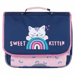 Cartable - OBERTHUR - Chaton Sweet Kitten - 35cm - Bleu et rose - 1 compartiment