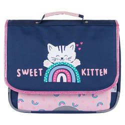Cartable - OBERTHUR - Chaton Sweet Kitten - 35cm - Bleu et rose - 1 compartiment