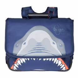 Cartable - FREEGUN - Shark - 38cm - 2 compartiments - Bleu