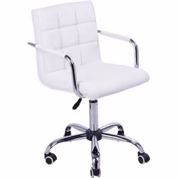 Chaise de bureau - NO NAME - WHITE Blanc - Simili - A roulettes - Contemporain - Design