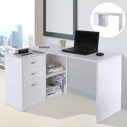 Bureau modulable - NO NAME - Solibac - Blanc - 3 tiroirs - Bureau dangle