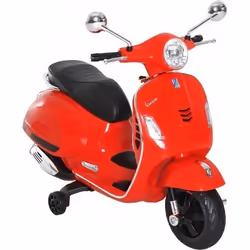 Scooter électrique enfant - VESPA - Rouge - Musique MP3 - Phare - 2 roues