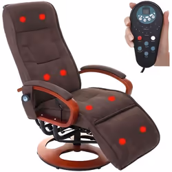 Fauteuil relax massant - NO NAME - LONDRES - Tissu - Marron - 9 programmes de massage