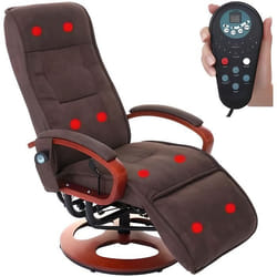 Fauteuil relax massant - NO NAME - LONDRES - Tissu - Marron - 9 programmes de massage