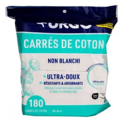 Urgo Carrés de Coton Non Blanchi 10 x 8 cm 180 Carrés