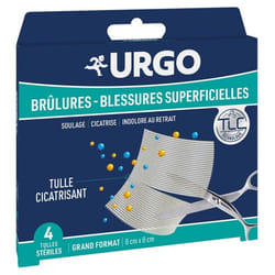 Urgo Brûlures et Blessures Superficielles 4 Tulles Stériles