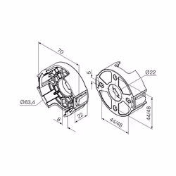 SUPPORT COMPACT EN PLASTIQUE POUR NICE ERA Ø45 MM Support compact en plastique à six pans creux à entraxe 44/48 mm Moteurs co ...