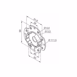 Support compact en plastique avec bride pour flancs Zurflüh Feller (ZF) Compatible avec les moteurs Nice ERA filaires et radi ...