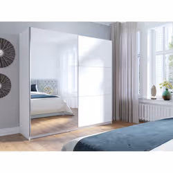 Meublorama DS-MK-ARSALA11-III-BLANC-*5C/179KG placard et armoire de chambre à coucher 4 étagères 2 portes(s) - Vue supplémentaire 2