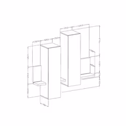 Meublorama DS-HA-BOTA-2484FG04*1C/53KG étagères Panneaux MDF Gris - Vue supplémentaire 5