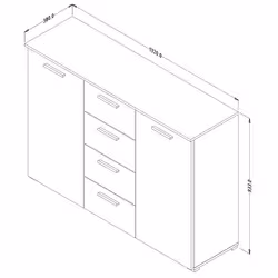 Meublorama DS-HA-BETA-22ZB1626*2C/39KG Commode - Vue supplémentaire 4