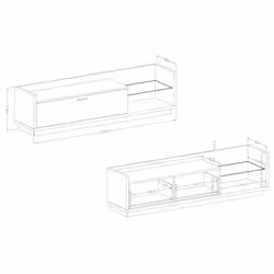 Meublorama DS-HA-TALINA-24JZIC40+LED-25PCBI13*3C/98KG Support TV et centre de divertissement 1 tiroir(s) 1 étagères - Vue supplémentaire 2