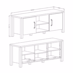 Meublorama DS-HA-OLIN-24ABJC41-*1C/44KG Support TV et centre de divertissement 3 étagères - Vue supplémentaire 5