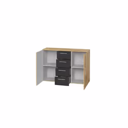 Meublorama DS-HA-VERA-CHENE-ET-NOIR-22RCDH26*2C/51KG Commode - Vue supplémentaire 4