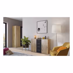 Meublorama DS-HA-VERA-CHENE-ET-NOIR-22RCDH26*2C/51KG Commode - Vue supplémentaire 5