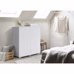 Meublorama PR-RIO-TR-CB2D WH*2C/62KG placard et armoire de chambre à coucher 4 étagères 2 portes(s) - Vue supplémentaire 3