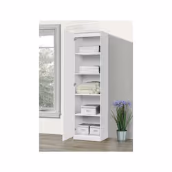Meublorama PR-DAKAR-TR-WR1D-52D WH*1C/46KG placard et armoire de chambre à coucher 4 étagères 1 portes(s) - Vue supplémentaire 3