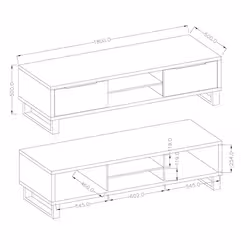Meublorama HA-HALLE-24N0HK40*2C/65KG Support TV et centre de divertissement 1 étagères - Vue supplémentaire 3