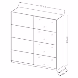 Meublorama DS-HA-BETA-22W01656*4C/166KG placard et armoire de chambre à coucher 5 étagères 2 portes(s) - Vue supplémentaire 6