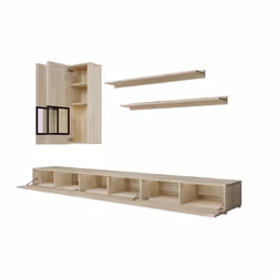 Meublorama HA-BAROS-24E0BM10+LED-23000002-*4C/75KG Support TV et centre de divertissement 6 étagères - Vue supplémentaire 3