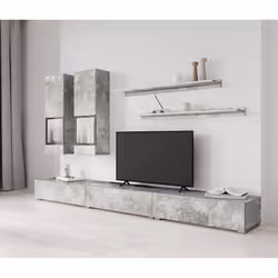 Meublorama HA-BAROS-24O1BM10+LED-23000002*4C/75KG Support TV et centre de divertissement 6 étagères - Vue supplémentaire 2