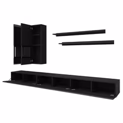 Meublorama HA-ATHENS-24W1LG10+LED-23000002*4C/80KG Support TV et centre de divertissement 6 étagères - Vue supplémentaire 3
