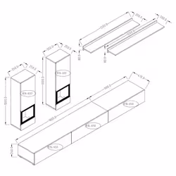 Meublorama HA-ATHENS-24W1LG10+LED-23000002*4C/80KG Support TV et centre de divertissement 6 étagères - Vue supplémentaire 5