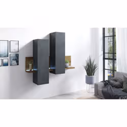 Meublorama HA-BOTA-24AHFG04*1C/53KG étagères Panneaux MDF Marron - Vue supplémentaire 5