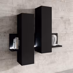 Meublorama DS-HA-BOTA-24W0FG04*1C/53KG étagères Panneaux MDF Noir - Vue supplémentaire 5