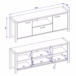 Meublorama DS-HA-AKTIV-24TWLK41*2C/67KG Support TV et centre de divertissement 1 tiroir(s) - Vue supplémentaire 5
