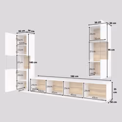 Meublorama DL-HA-AVA-249NLM05-07-40*3C/70KG Armoire de rangement de salle à manger - Vue supplémentaire 5