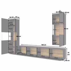 Meublorama DL-HA-AVA-24WNLM05-07-40*3C/70KG Armoire de rangement de salle à manger - Vue supplémentaire 2