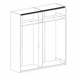 Meublorama DS-HA-SIGMA-24FWLI18+24FWLI02+26S79C99*6C/190KG placard et armoire de chambre à coucher 2 étagères 2 portes(s) - Vue supplémentaire 3