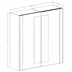 Meublorama DS-HA-SIGMA-24FWLI18+24FWLI02+26S79C99*6C/190KG placard et armoire de chambre à coucher 2 étagères 2 portes(s) - Vue supplémentaire 4