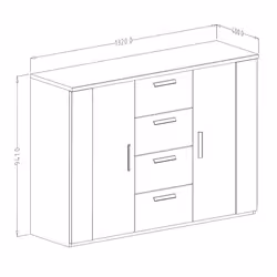 Meublorama DS-HA-SIGMA-24FWLI26*2C/61KG Commode - Vue supplémentaire 3